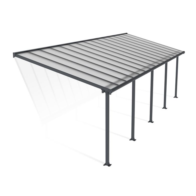 Pergola adossée OLYMPIA aluminium gris H.260 x p.294 x l.915 LDD Main Image