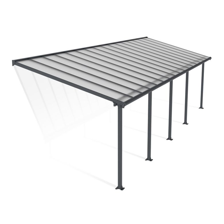 Pergola adossée OLYMPIA aluminium gris H.260 x p.294 x l.971 LDD Main Image