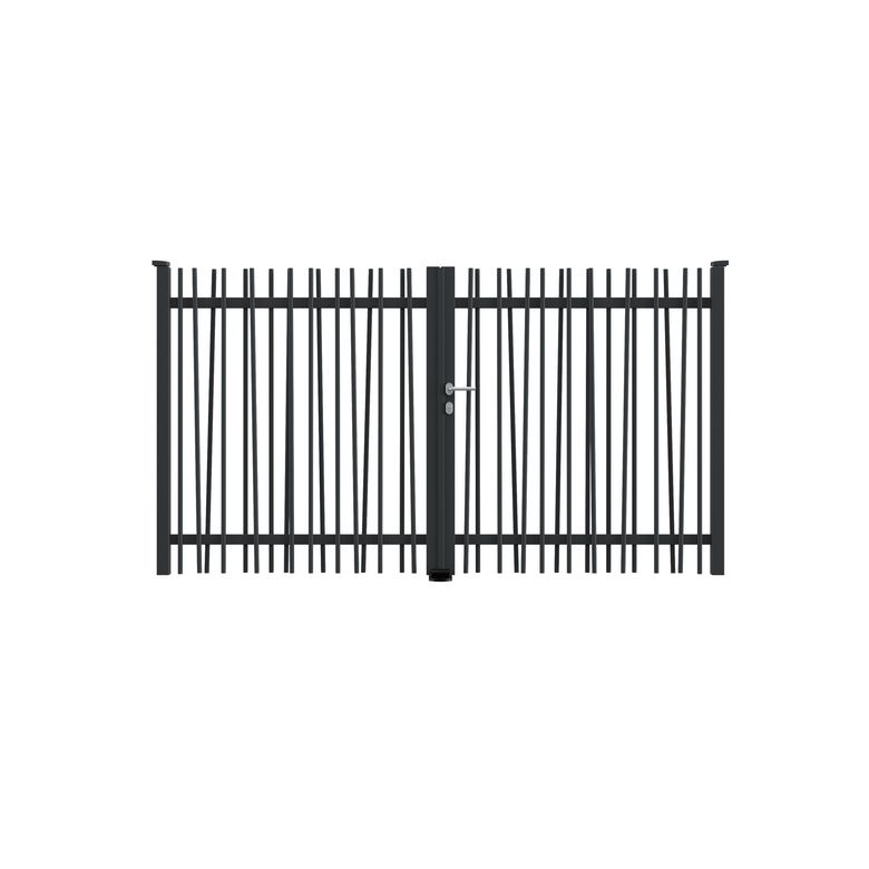 Portail battant VAHE aluminium H.160 x l.300  gris anthracite RAL 7016 droit Main Image