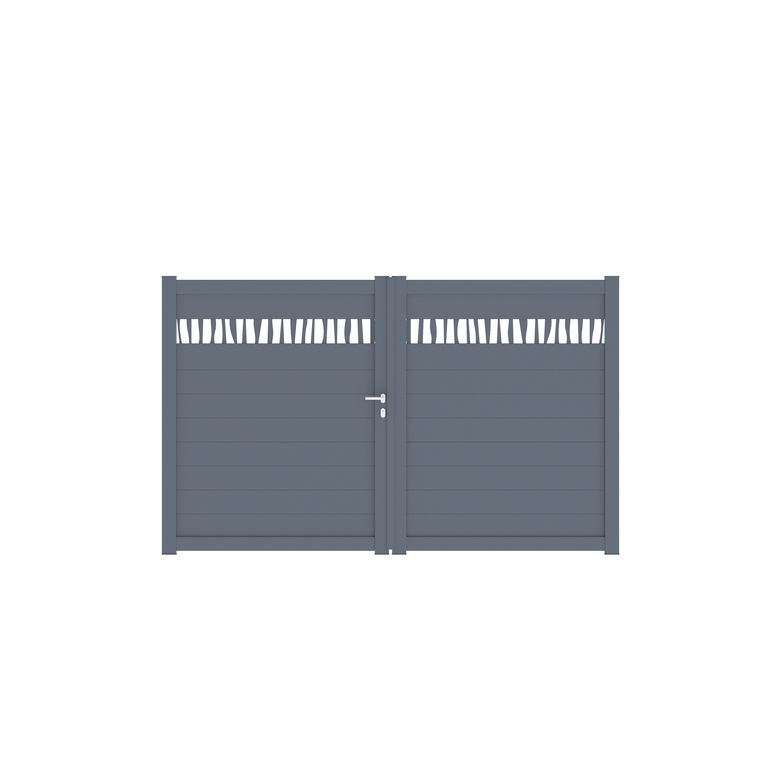Portail battant VENITIA liane alu H.184 x l.300 gris anthracite RAL 7016 FS G Main Image