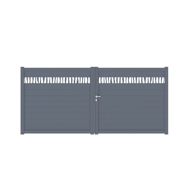 Portail battant VENITIA aluminium décore liane -Lapeyre