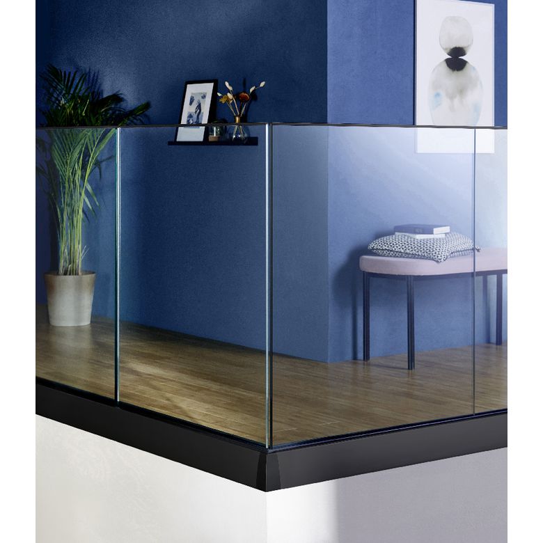 Balustrade Claire en verre transp., profilé alu noir, pour int/ext (en ML) Main Image