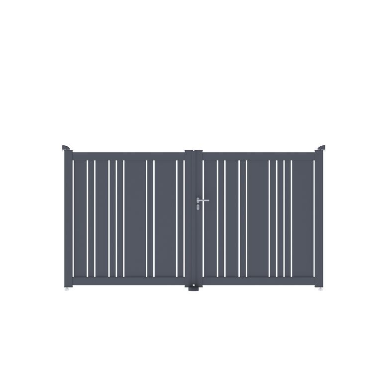 Portail battant VALERIAN aluminium H.160 x l.300 gris anthracite RAL 7016 FS D Main Image