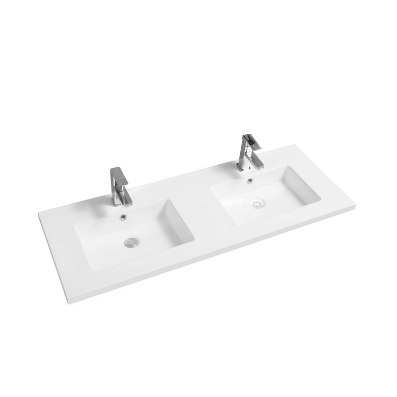 Plan double vasque 120 cm céramique INFINY