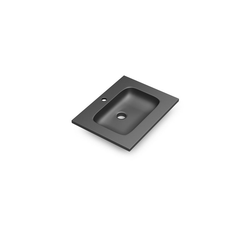 Plan INFINY résine minérale anthracite 1 vasque l.60 Main Image