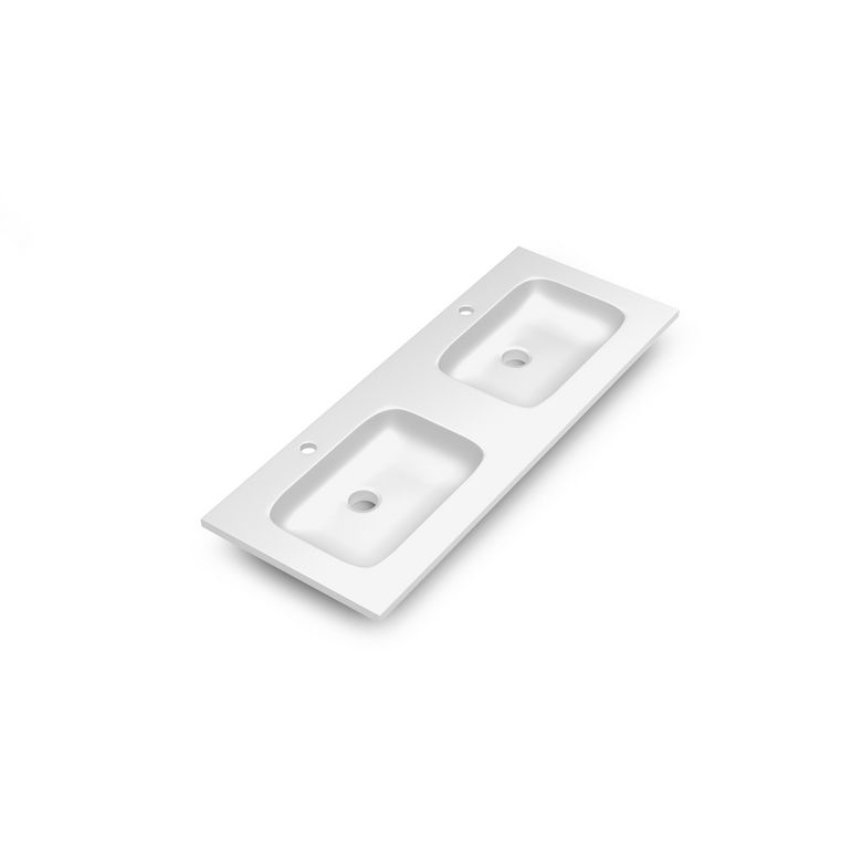 Plan double vasque 120 cm résine minérale INFINY - Lapeyre