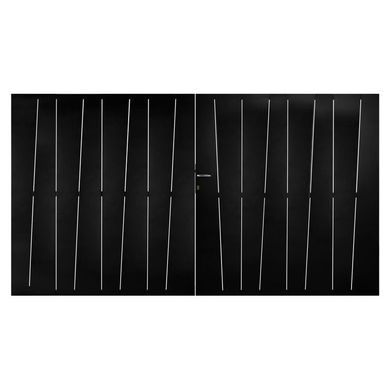 Portail battant VERDALLE acier galvanisé noir 9005 H.150 x l.300 Main Image