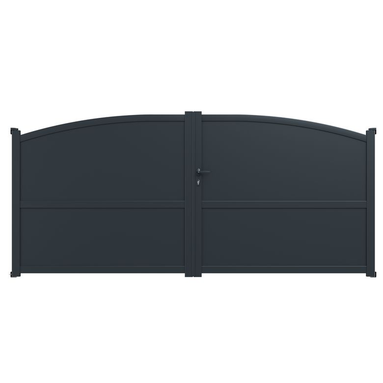 Portail battant VALMA aluminium H.160 x l.350 droite gris anthracite RAL 7016 Main Image