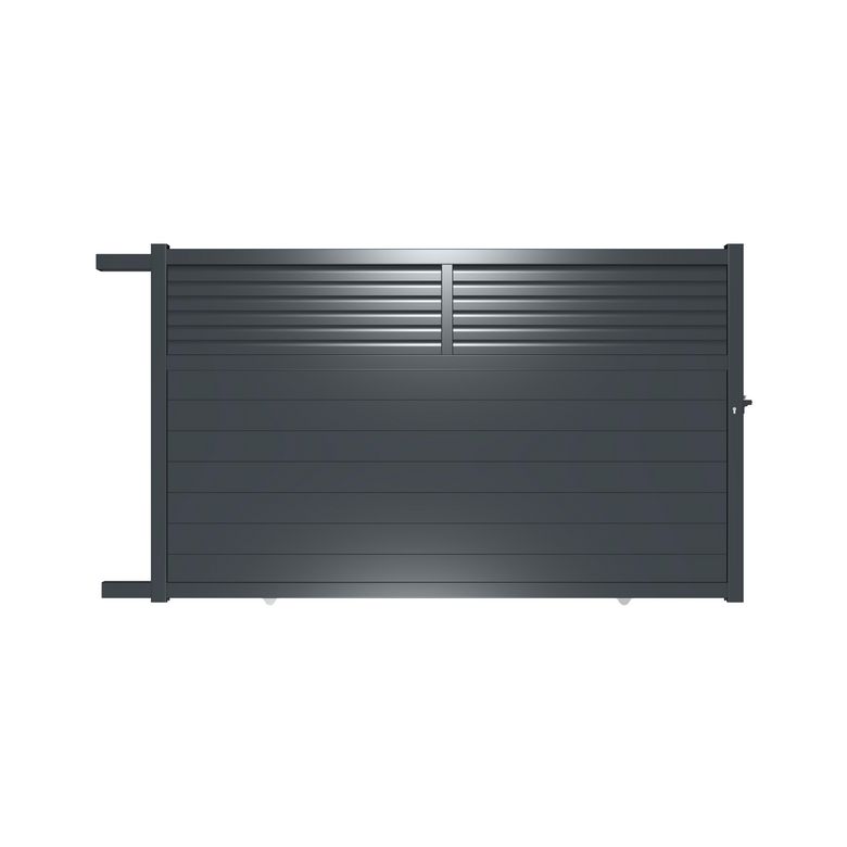 Portail coulissant aluminium VALMY gris anthracite H.182 x l.300 gauche Main Image