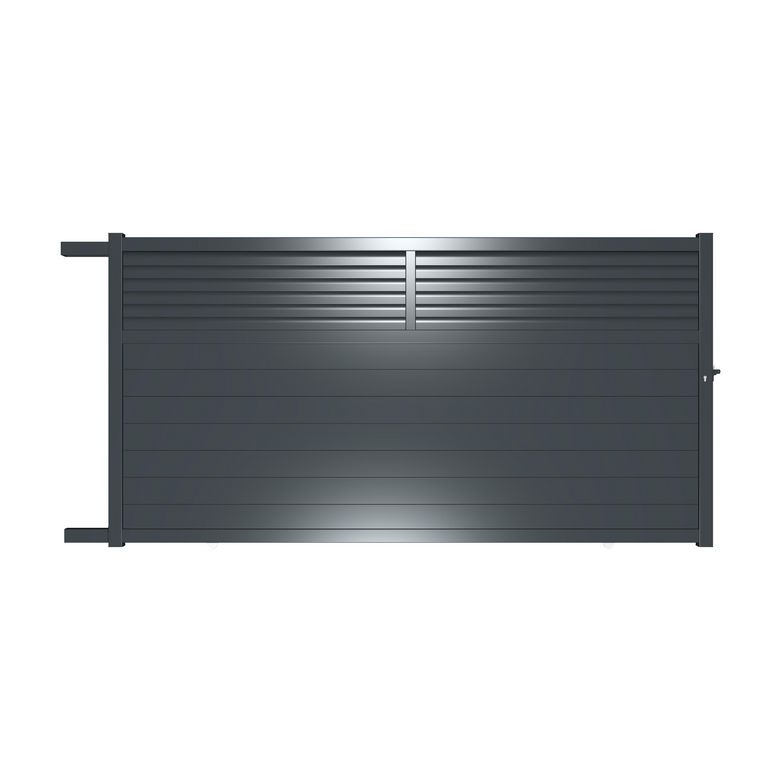 Portail coulissant aluminium VALMY gris anthracite H.182 x l.350 gauche Main Image