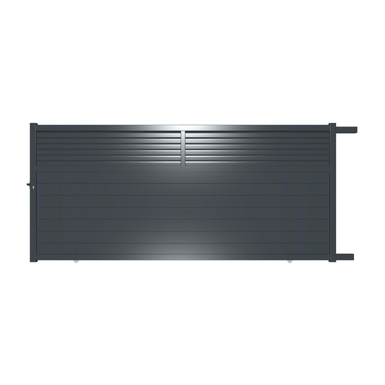 Portail coulissant aluminium VALMY gris anthracite H.182 x l.400 droite Main Image