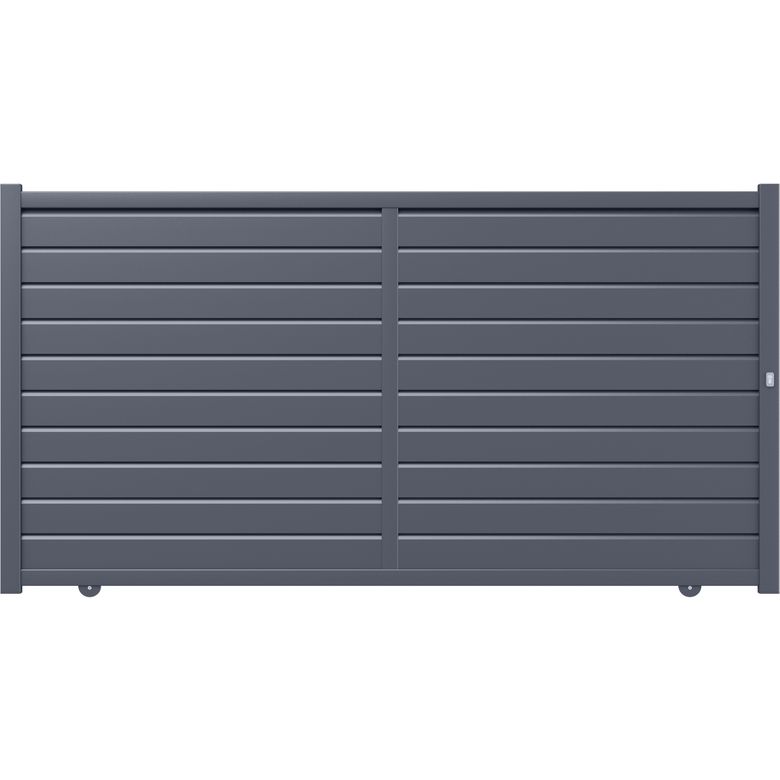 Portail coulissant VITTORIO aluminium H.171 x l.325  gauche gris ant RAL 7016 Main Image
