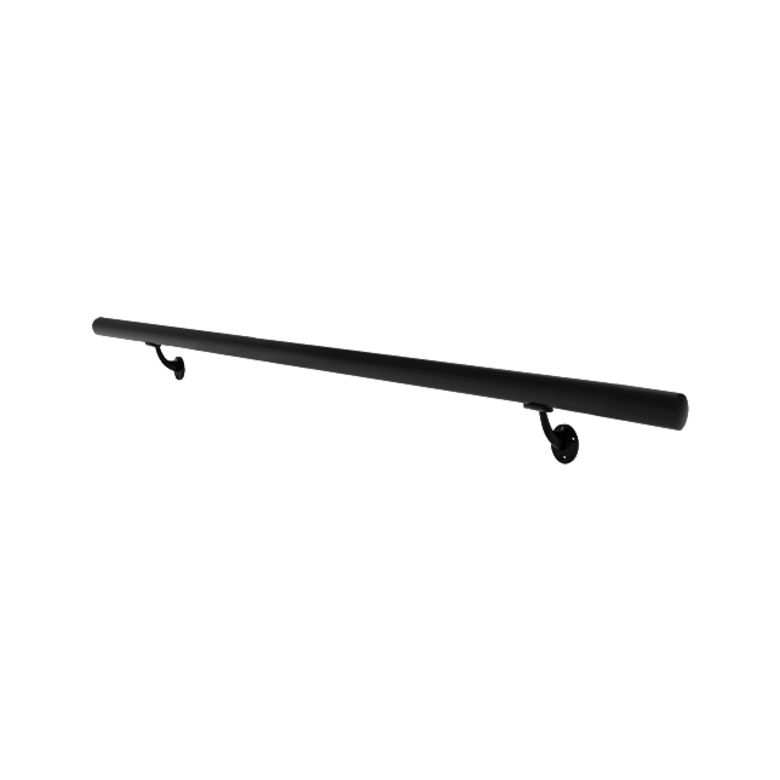 Pack main courante + supports Lisseo aluminium noir sablé 2ml Main Image