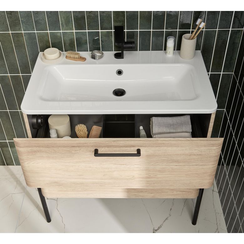 Plan vasque simple 80 cm résine FRIDA - Lapeyre