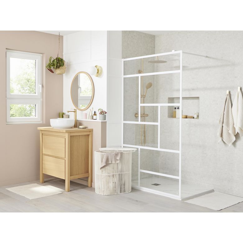 Paroi de douche LINE PRESTIGE Linon grand espace sérigraphié - Lapeyre