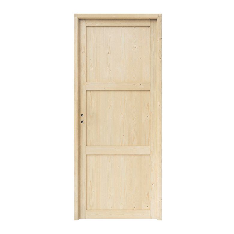 Bloc-porte Sapin ROBIN 3 panneaux huisserie 72 -Lapeyre