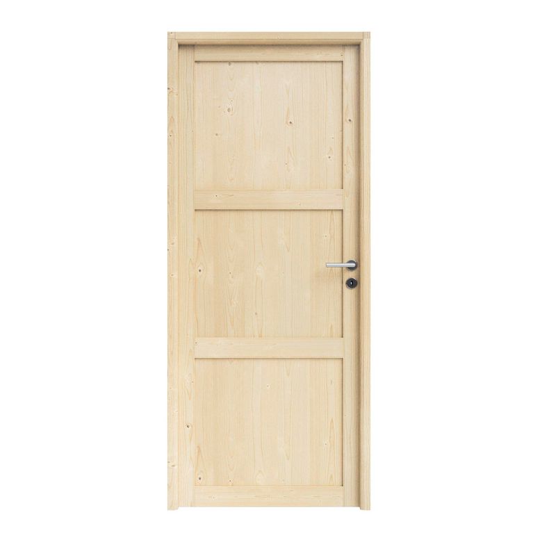 Bloc-porte Sapin ROBIN 3 panneaux huisserie 72 -Lapeyre