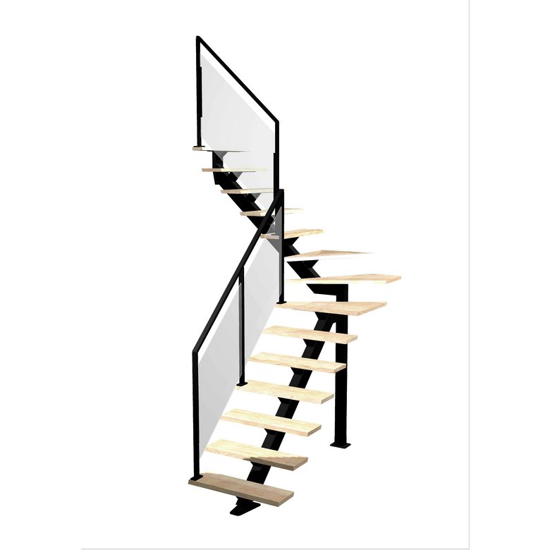 Escalier Elliot quart tournant intermédiaire rampe Evence
