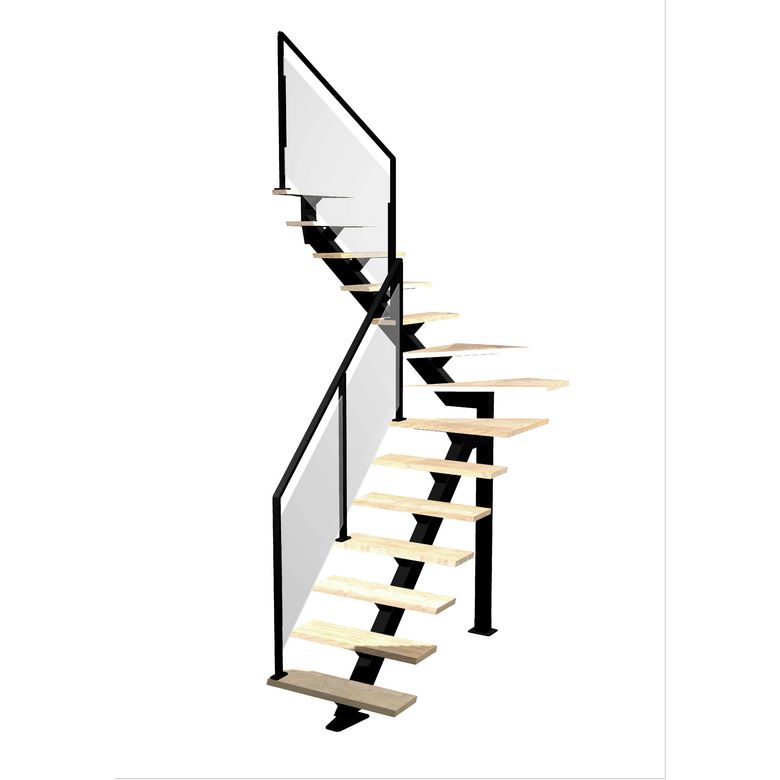 Escalier Elliot quart tournant intermédiaire rampe Evence