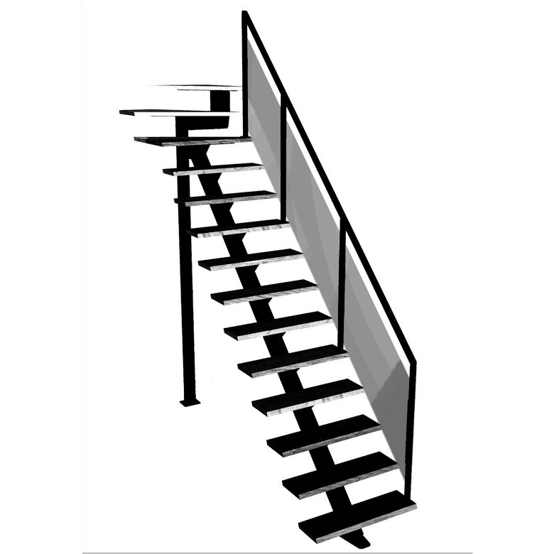 Escalier Elliot quart tournant haut rampe Evence