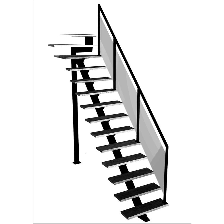 Escalier Elliot quart tournant haut rampe Evence