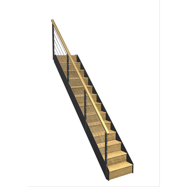 Escalier Esteban droit rampe Epure tubes