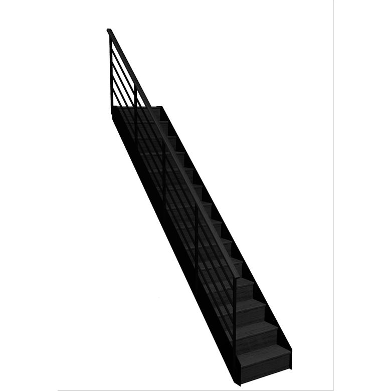 Escalier Esteban droit rampe Fera main bois