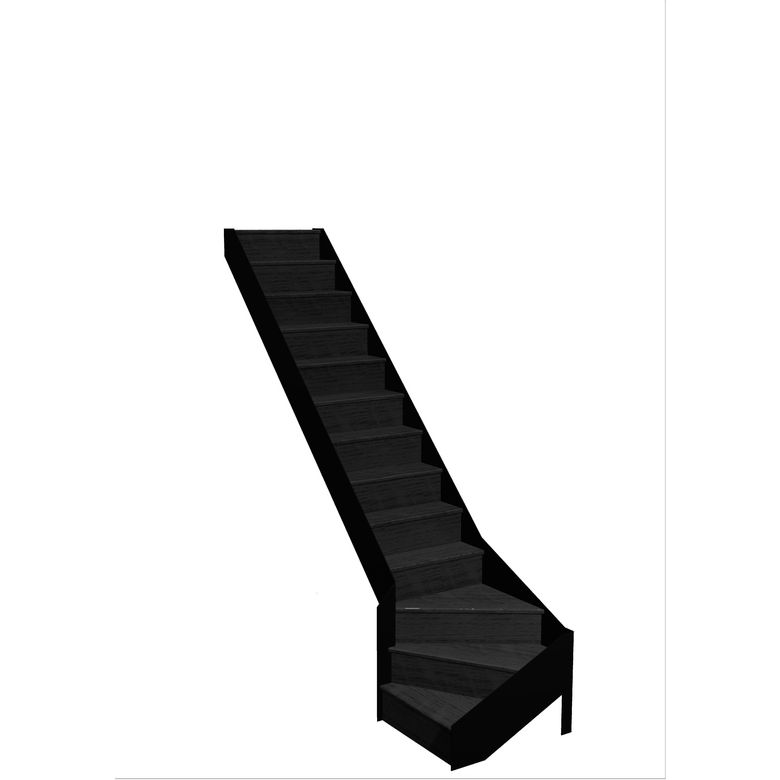 Escalier Esteban quart tournant bas rampe sans rampe