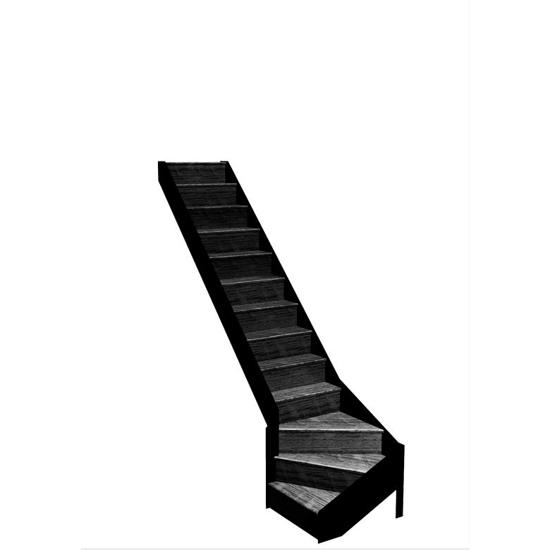 Escalier Esteban quart tournant bas rampe sans rampe