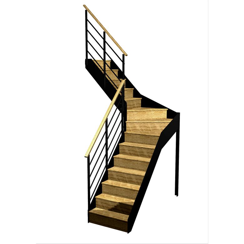 Escalier Esteban quart tournant intermédiaire rampe Eva