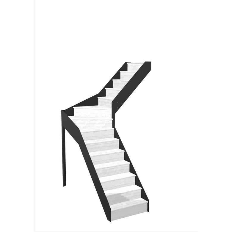 Escalier Esteban quart tournant intermédiaire sans rampe