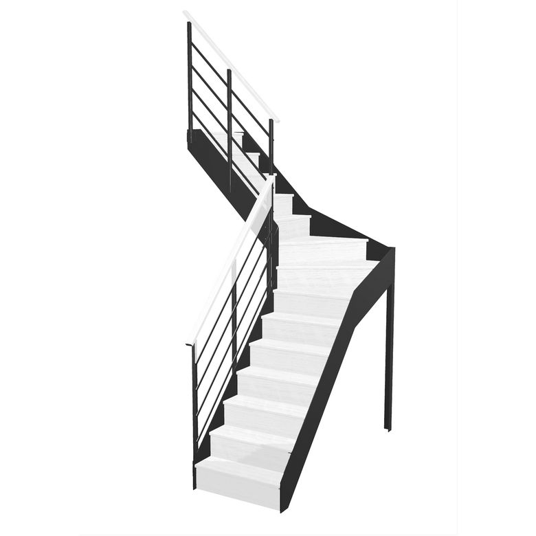 Escalier Esteban quart tournant intermédiaire rampe Eva