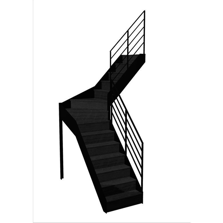 Escalier Esteban quart tournant intermédiaire rampe Fera