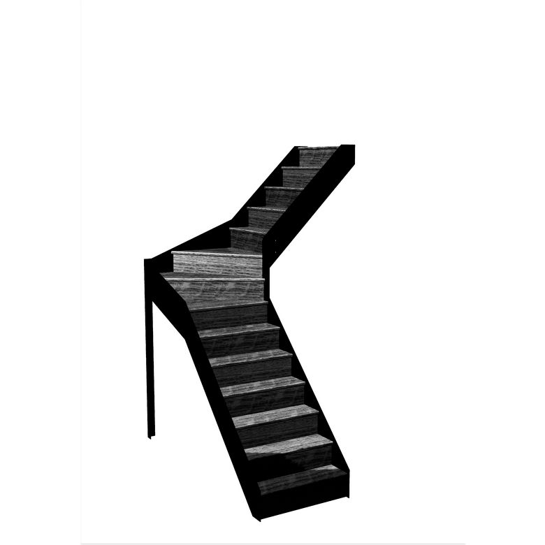 Escalier Esteban quart tournant intermédiaire sans rampe