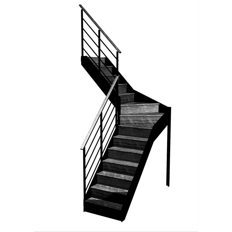 Escalier Esteban quart tournant intermédiaire rampe Eva