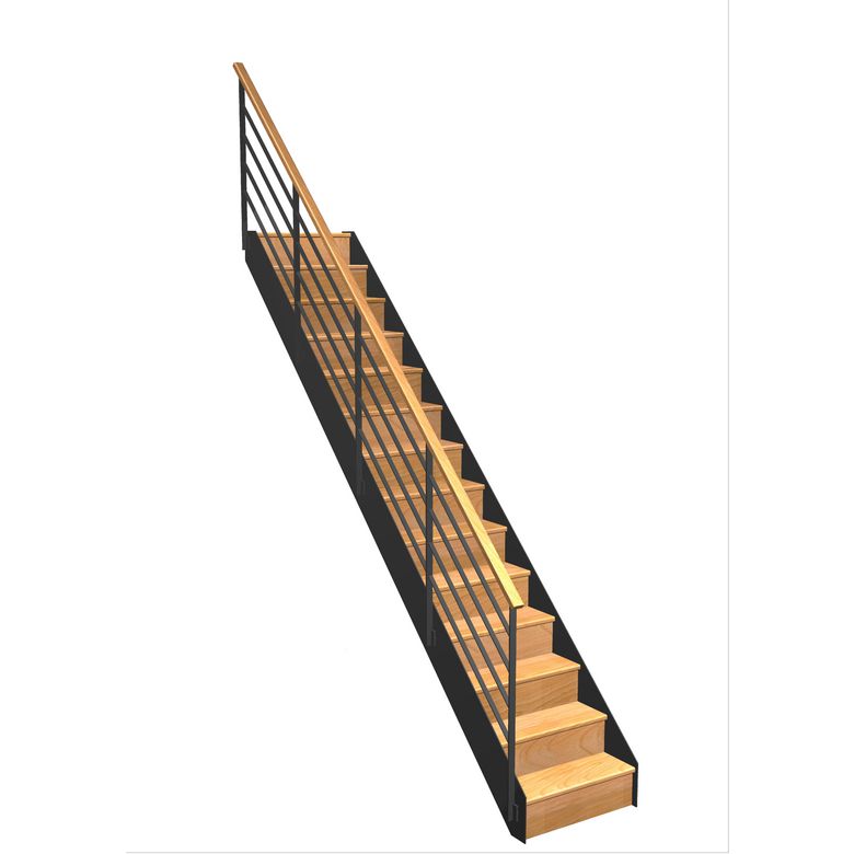 Escalier Esteban droit rampe Fera main bois
