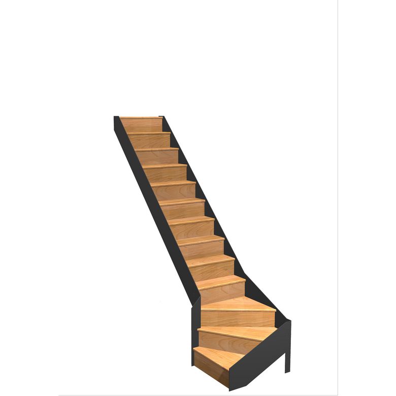 Escalier Esteban 1/4 t. bas Hêtre S/Rampe  h.274 R.284 Gauche Main Image