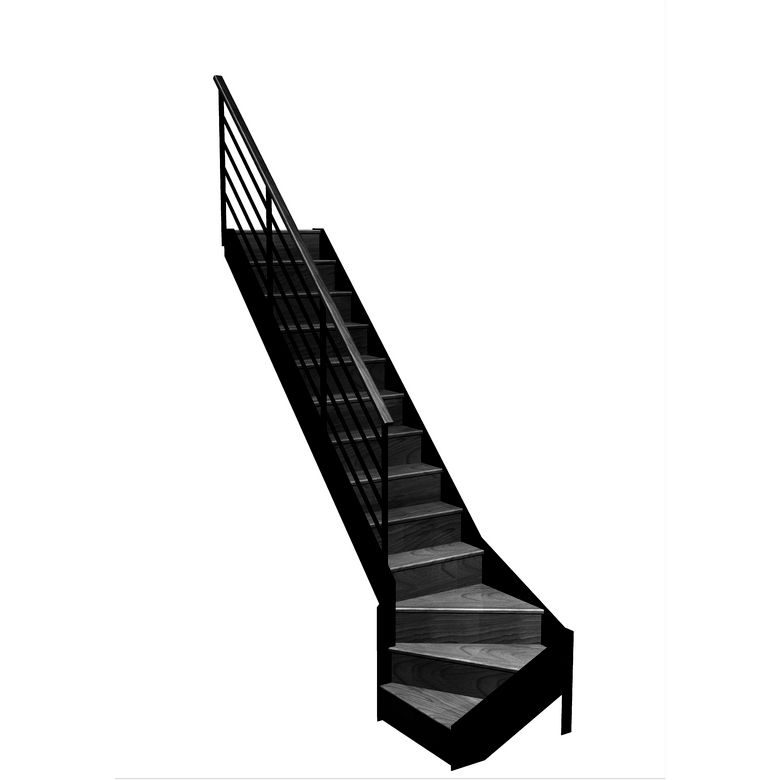 Escalier Esteban quart tournant bas rampe Fera main bois