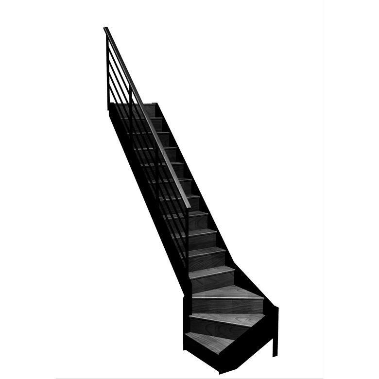 Escalier Esteban quart tournant bas rampe Fera main bois