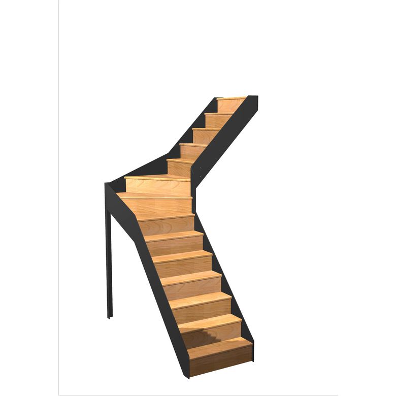 Escalier Esteban quart tournant intermédiaire sans rampe