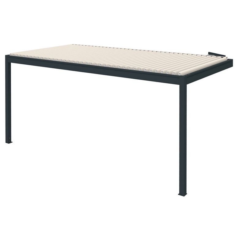 Pergola murale ATHENAIS aluminium gris anthracite RAL 7016 sablé l.6xP.3xH.2,50M Main Image