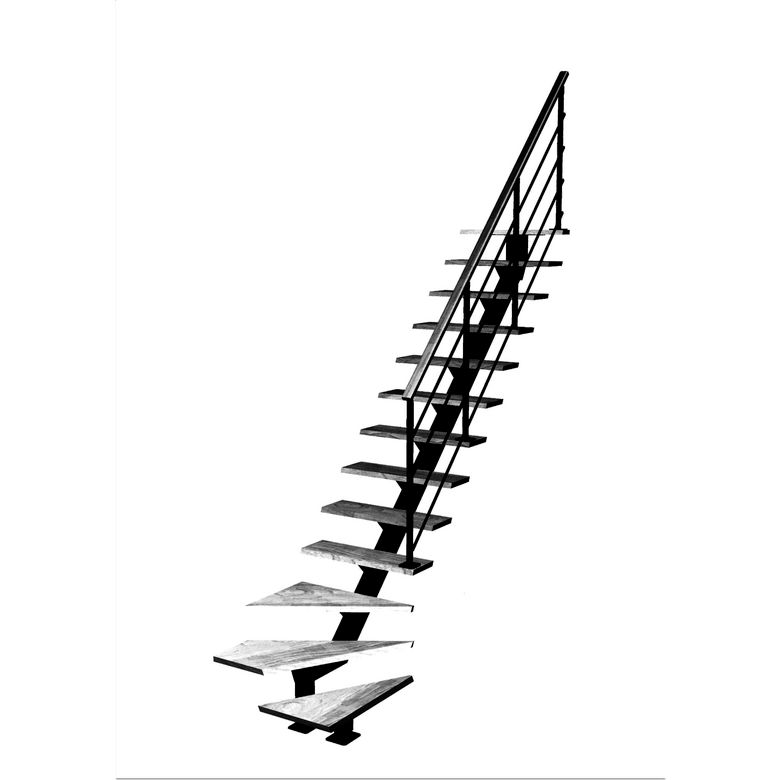 Escalier Elliot 1/4 t. bas Hêtre Eva Noir h.274 R.280 Droite Main Image