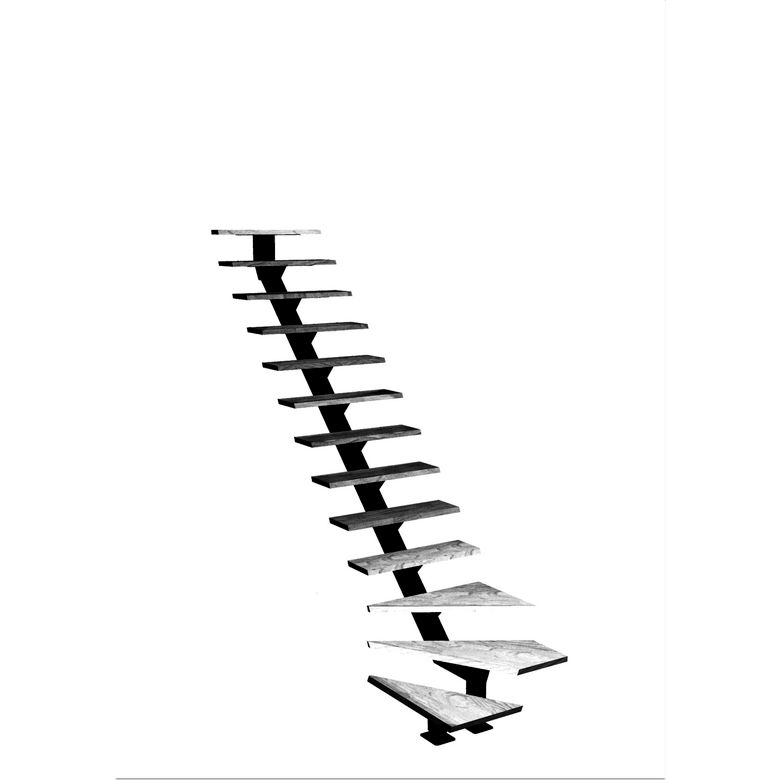 Escalier Elliot quart tournant bas sans rampe