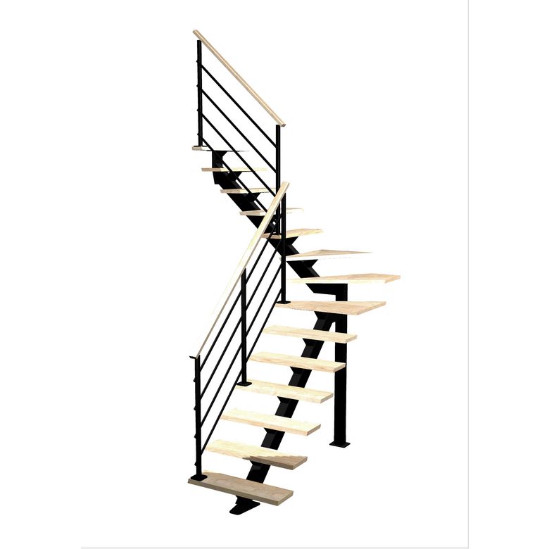 Escalier Elliot 1/4 t. inter Hêtre Eva Moyen h.274 R.176 Gauche Main Image