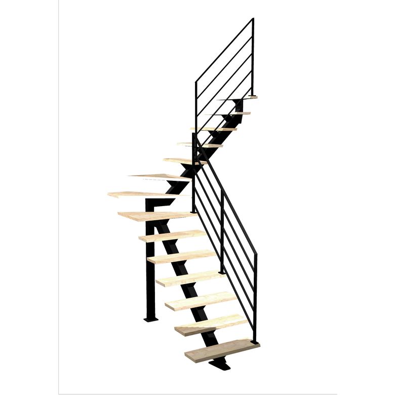 Escalier Elliot quart tournant intermédiaire rampe Fera