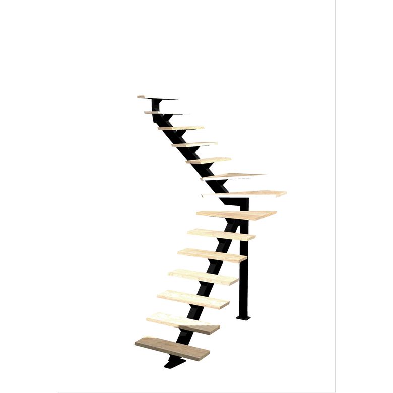 Escalier Elliot quart tournant intermédiaire sans rampe