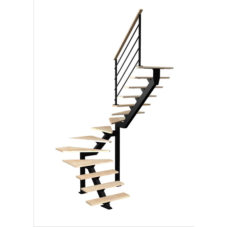 Escalier Elliot 2/4 t. inter Hêtre Eva Moyen h.274 R.197 Droite Main Image