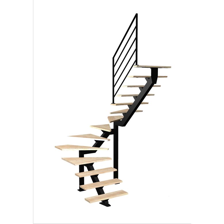 Escalier Elliot 2/4 t. inter Hêtre Fera Moyen h.274 R.197 Droite Main Image