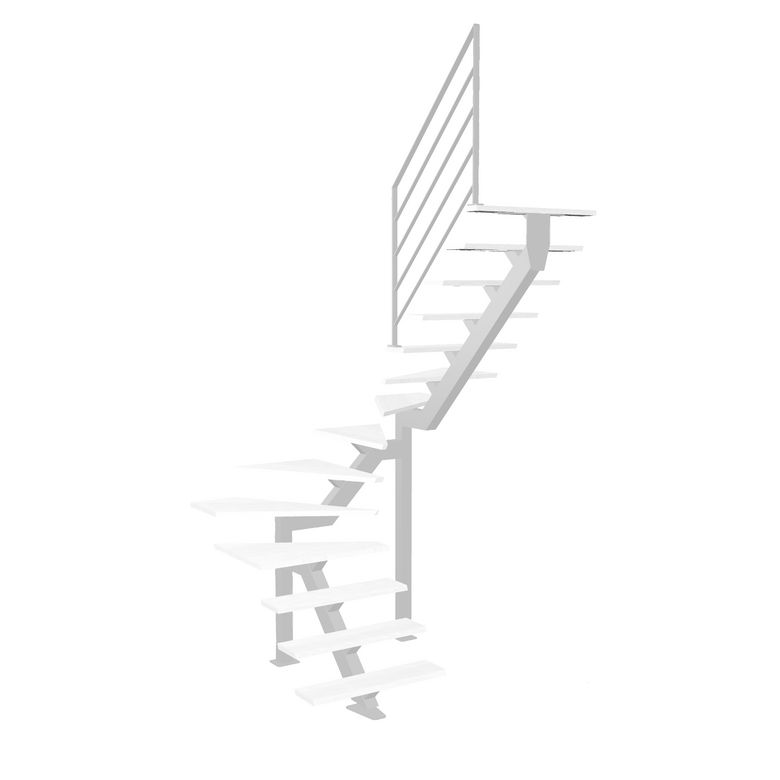 Escalier Elliot double quart tournant intermédiaire rampe Fera
