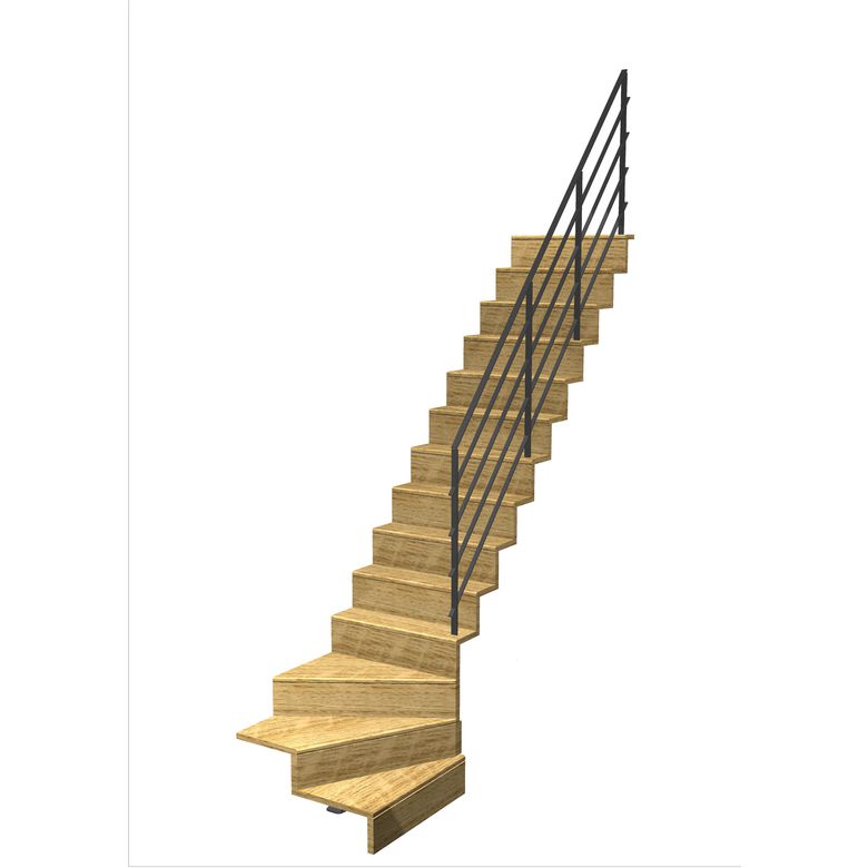 Escalier Jazz quart tournant bas rampe Fera